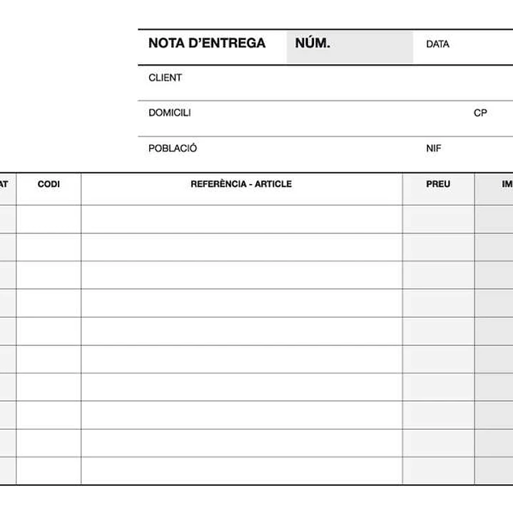 Apli A-79 CAT Talonario Entrega 1/8 Apaisado Duplicado Catalan - Papel Autocopiativo - Color Blanco 1