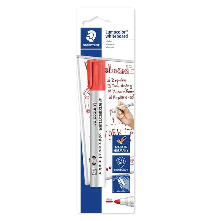 Staedtler Lumocolor 351 Rotulador para Pizarra Blanca - Trazo 2mm - Secado Rapido - Recargable - Color Rojo 1