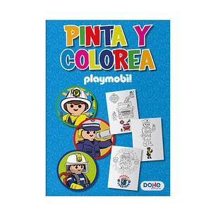 Dohe Libro de Colorear Playmobil Police - Cubierta de Cartulina de 350gr - Interior de 30 Hojas en Papel de 120gr - Ideal para Lapices de Colores y Pi