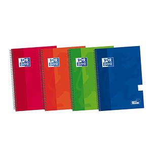 Oxford School Classic Write&Erase 4º Cuaderno Espiral - Tapa Extradura - Liso - 80 Hojas - Colores Surtidos