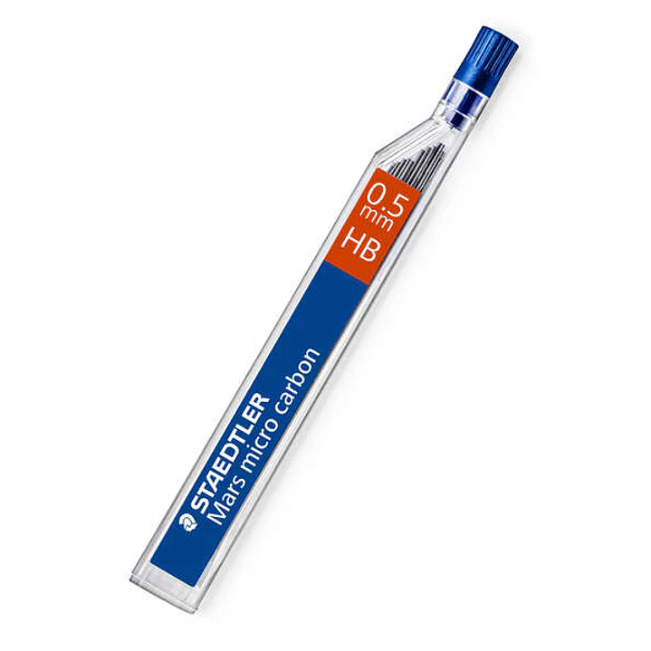 Staedtler Mars Micro Minas para Portaminas 0.5mm HB - Fuertes y Duraderas - Sin PVC - Apta para la Mayoria de Portaminas 1