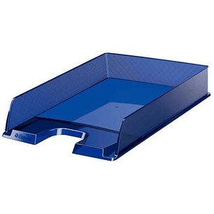 Esselte Europost Bandeja Portadocumentos - Plastico Transparente - Formato Vertical - A4 - Color Azul Marino Translucido