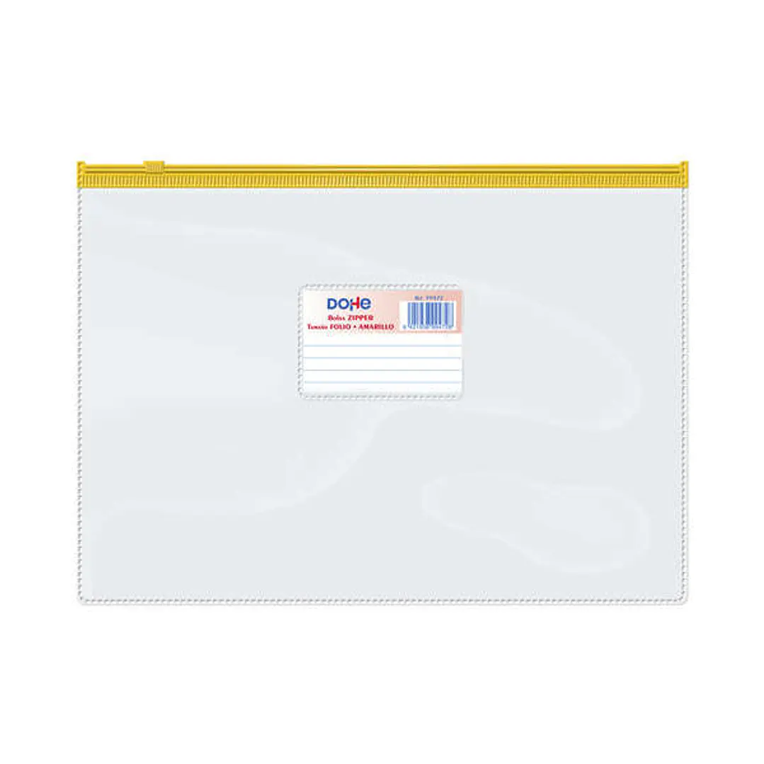 Dohe Bolsa Zipper Apaisada PVC Transparente 150 Micras - Tamaño Folio - Apertura Superior - Cierre Zip Hermetico 1