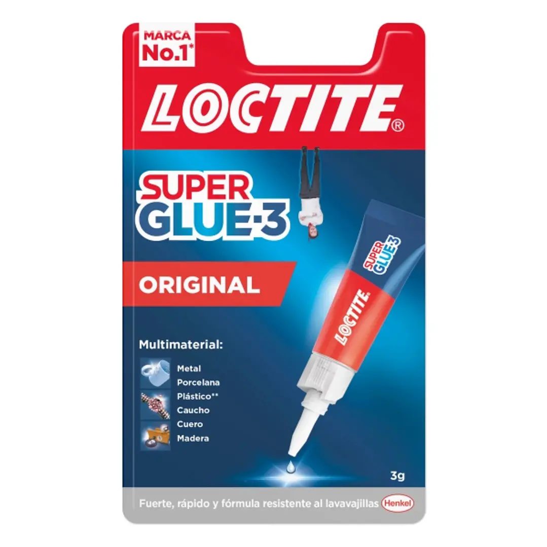 Loctite Super Glue-3 Original Pegamento Transparente Instantaneo 3gr - Formula Triple Resistencia - Secado en 3 Segundos - Tapon Antiobstruccion - 264 1