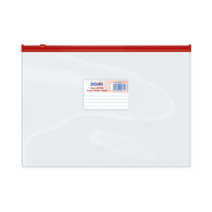 Dohe Bolsa Zipper Apaisada PVC Transparente 150 Micras - Tamaño Folio - Apertura Superior - Cierre Zip Hermetico