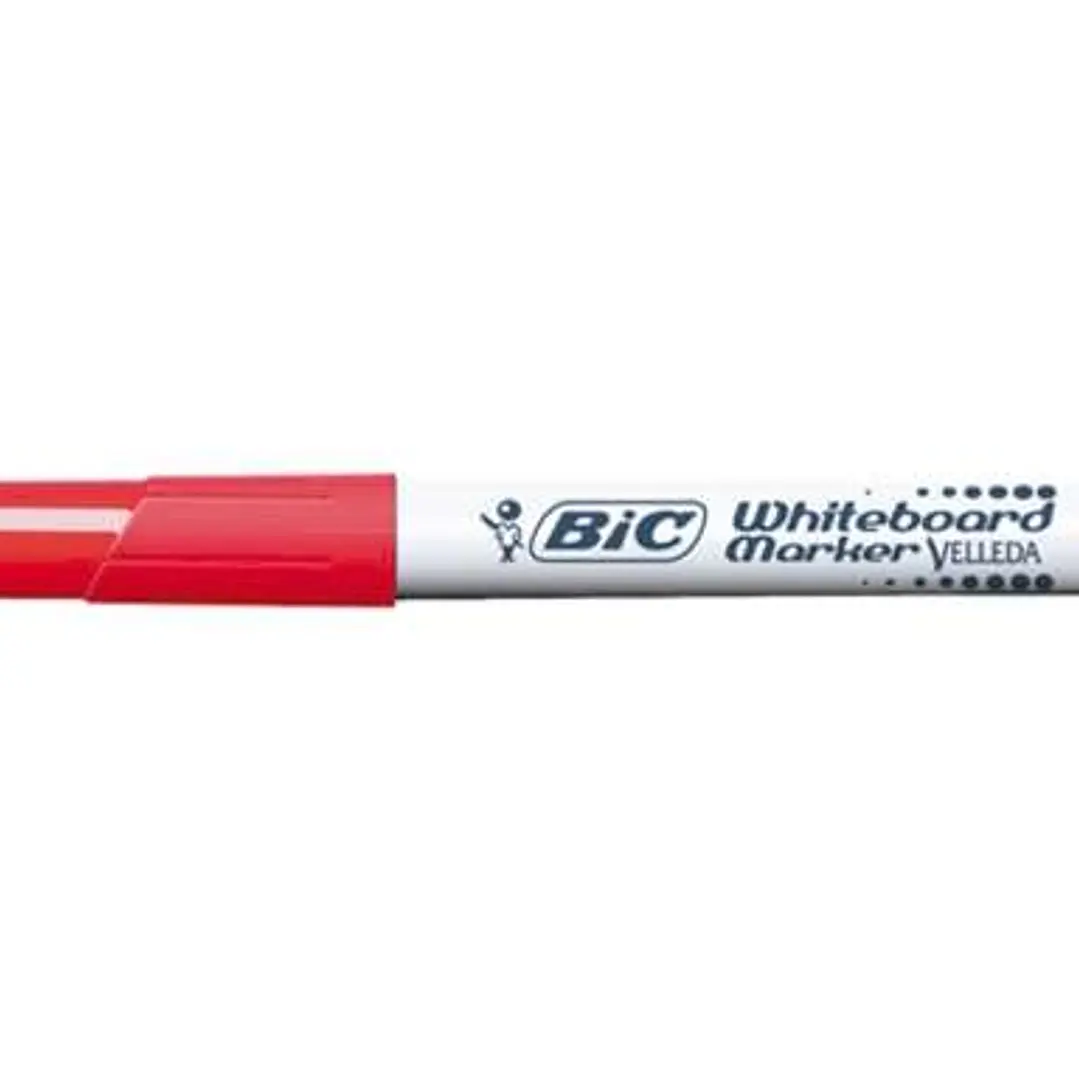 Bic Velleda 1741 Marcador para Pizarra - Punta de 4.5 mm - Trazo 1.4mm - Tinta con Base de Acetona - Borrado Optimo - Larga Duracion - Color Rojo 1