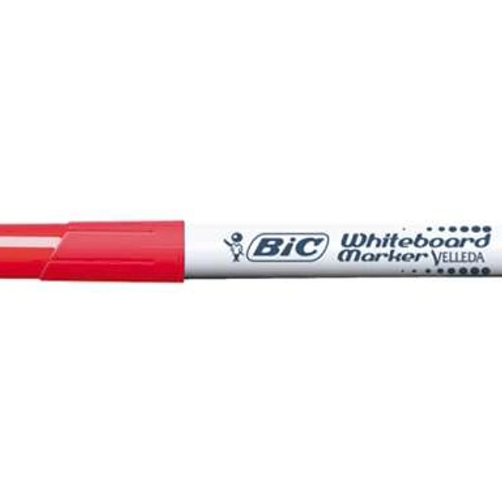 Bic Velleda 1741 Marcador para Pizarra - Punta de 4.5 mm - Trazo 1.4mm - Tinta con Base de Acetona - Borrado Optimo - Larga Duracion - Color Rojo 1
