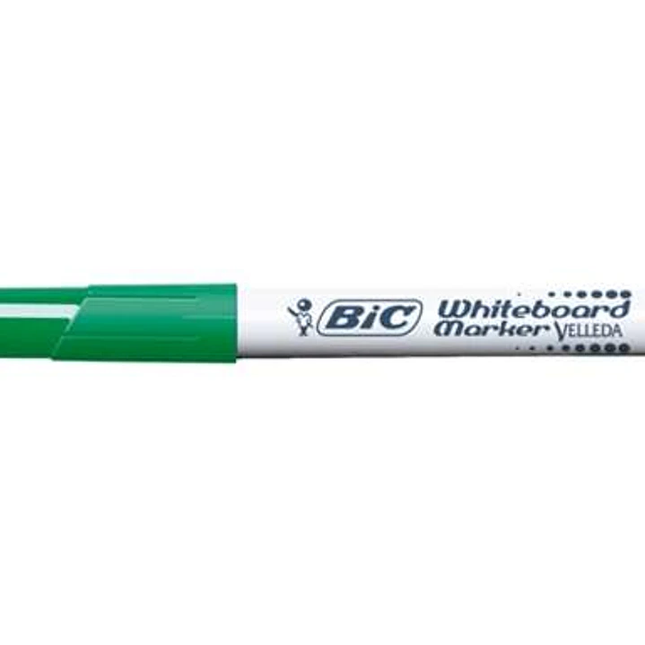Bic Velleda 1741 Marcador para Pizarra - Punta de 4.5 mm - Trazo 1.4mm - Tinta con Base de Acetona - Borrado Optimo - Larga Duracion - Color Verde 1