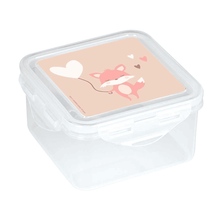 Safta Flores Fiambrera de 1.27L - PVC sin BPA - Cierre Hermetico a Presion - 130x130x75mm - Color Transparente 1