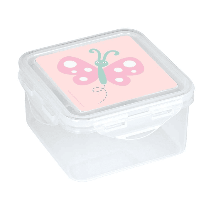 Safta Mariposa Fiambrera de 1.27L - PVC sin BPA - Cierre Hermetico a Presion - 130x130x75mm - Color Transparente 1