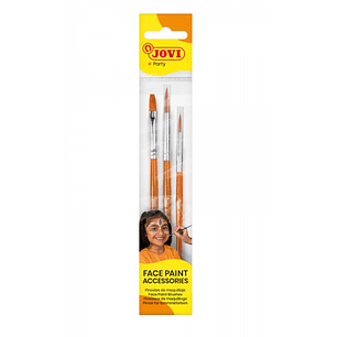 Jovi Accessories Bolsa con 3 Pinceles de Maquillaje - Alta Calidad - Puntas Planas, Redondas y Finas - Resistente y Ligero - Suave al Contacto - Reuti