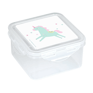 Safta Unicornio Fiambrera de 1.27L - PVC sin BPA - Cierre Hermetico a Presion - 130x130x75mm - Color Transparente