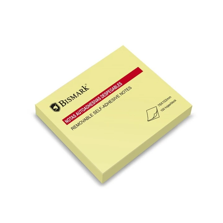 Bismark Bloc de 100 Notas Adhesivas 76x102mm - Color Amarillo 1