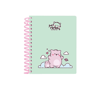 Safta Pembe The Pink Cat Bloc de Notas A6 - Tapas Duras - 120 Hojas - Gramaje 80g/m2 - 118x146mm - Color Menta