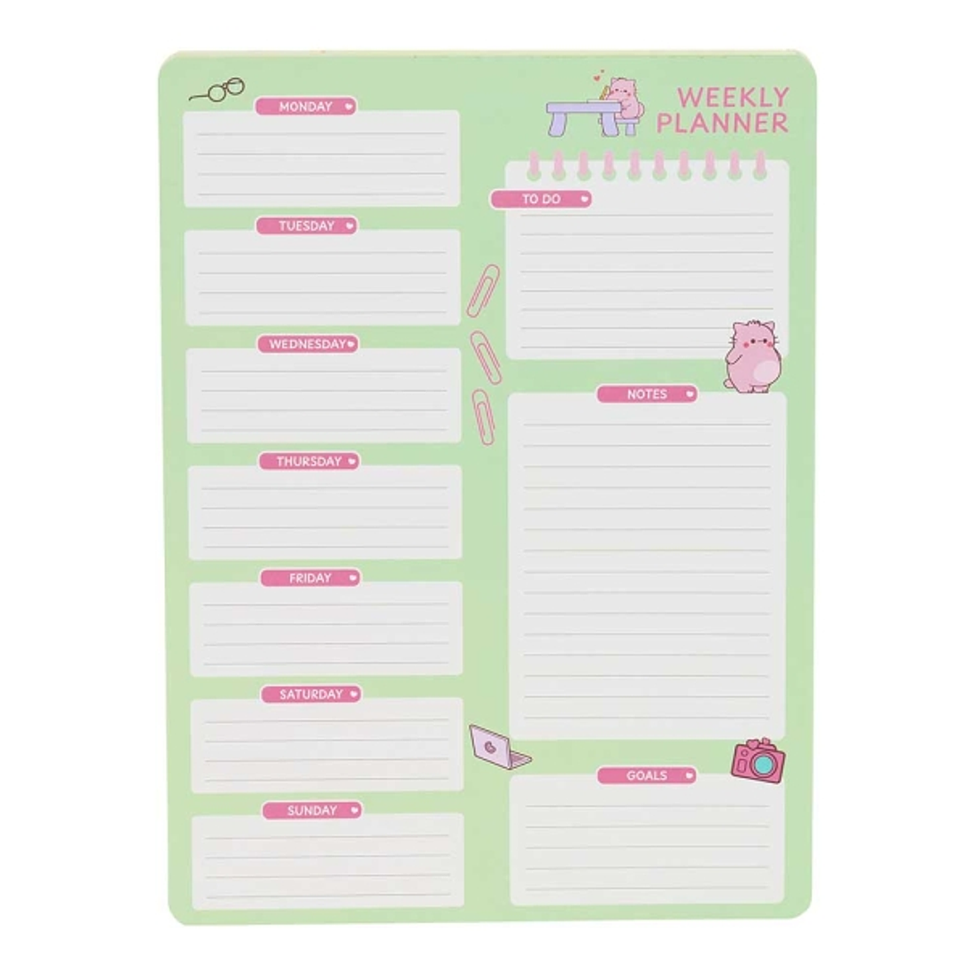 Safta Pembe The Pink Cat Planificador Semanal - 50 Paginas - Gramaje 100g/m2 - 190x255mm - Color Menta 1