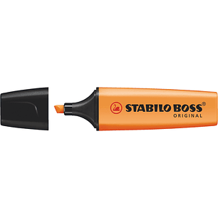 Stabilo Boss 70 Rotulador Marcador Fluorescente - Trazo entre 2 y 5mm - Recargable - Tinta con Base de Agua - Color Naranja Fluorescente