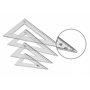 Faibo Cartabon Escolar Graduado de 30cm - Biselado y Reborde para Tinta - Transparente