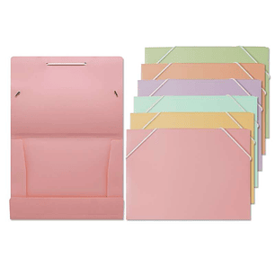Bismark Carpeta con Solapas A5 - Polipropileno - Cierre de Gomas - Colores Pastel Surtidos