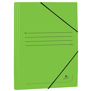 Mariola Carpeta de Carton Estucado con Solapas Folio 500gr/m2 - Medidas 34x25x1cm - Cierre con Goma Elastica - Color Verde