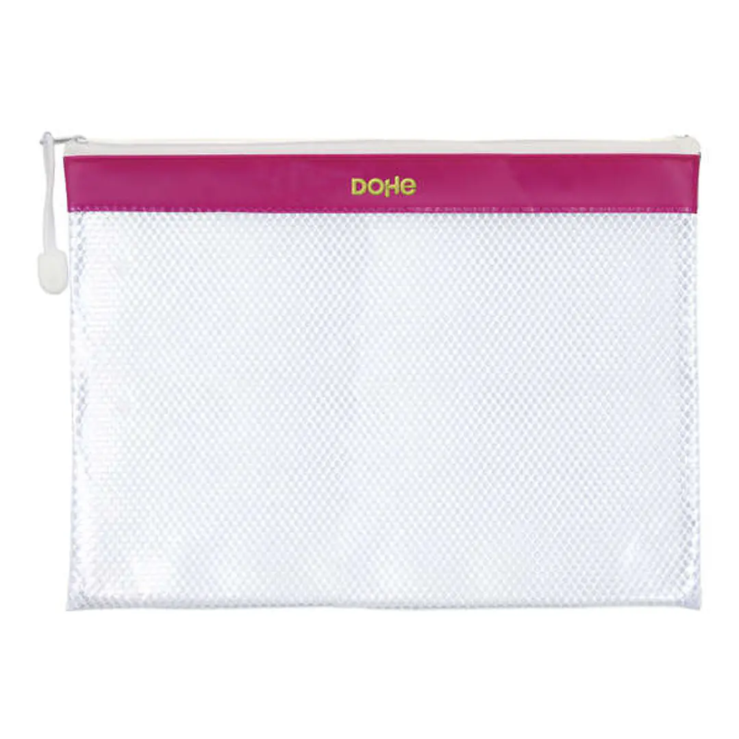Dohe Bolsa Cremallera PVC - 32x24mm - Ideal para Documentos A4 - Resistente y Duradera 1