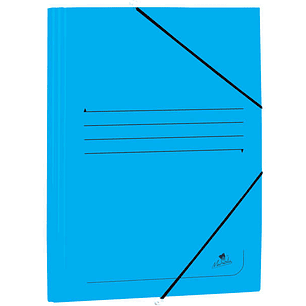 Mariola Carpeta de Carton Estucado con Solapas Folio 500gr/m2 - Medidas 34x25x1cm - Cierre con Goma Elastica - Color Azul