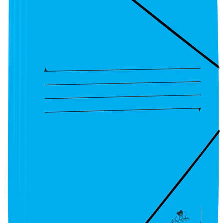 Mariola Carpeta de Carton Estucado con Solapas Folio 500gr/m2 - Medidas 34x25x1cm - Cierre con Goma Elastica - Color Azul 1