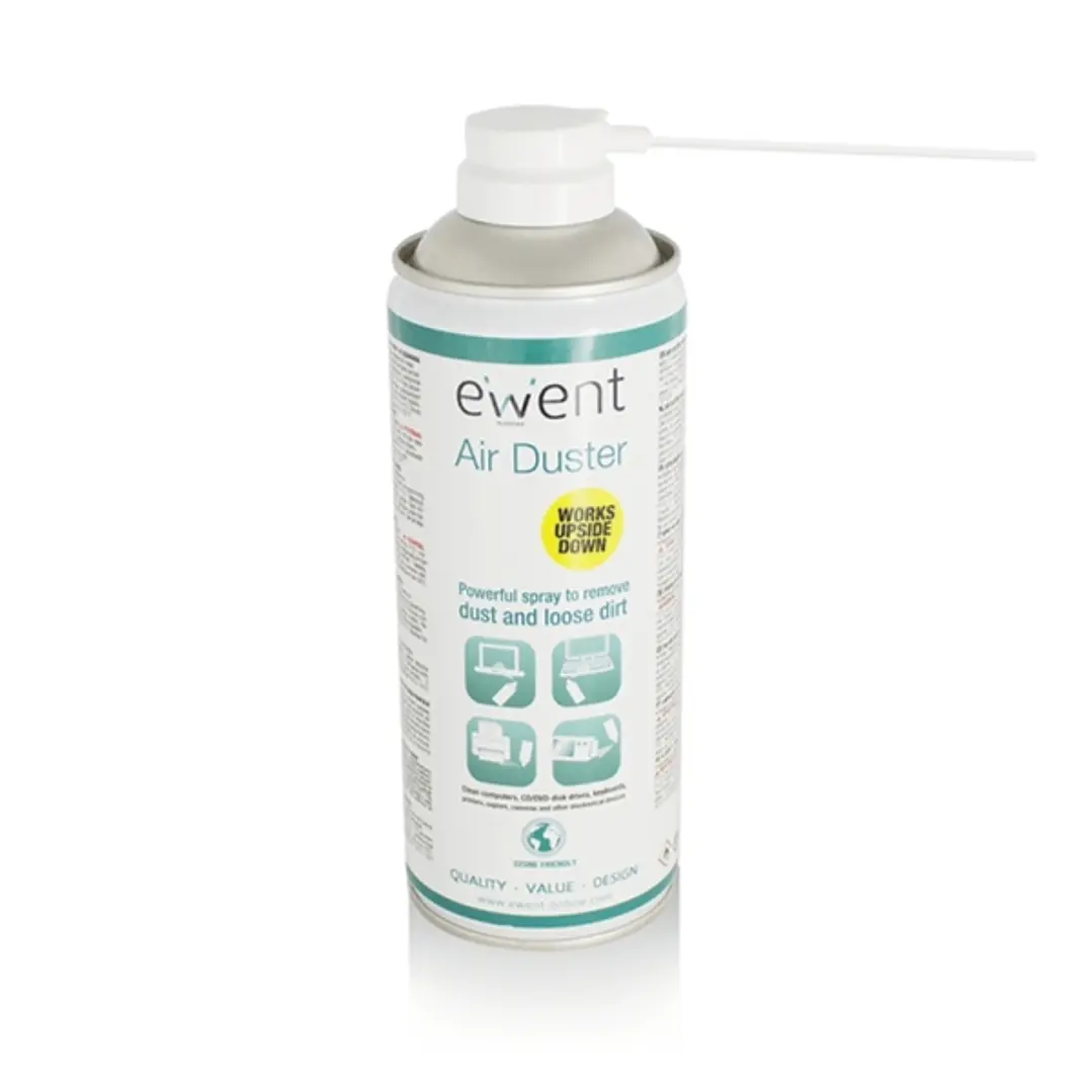 Ewent Spray de Aire Comprimido - Invertible - 220ml - Aplicador para Zonas Dificiles - Color Transparente 1