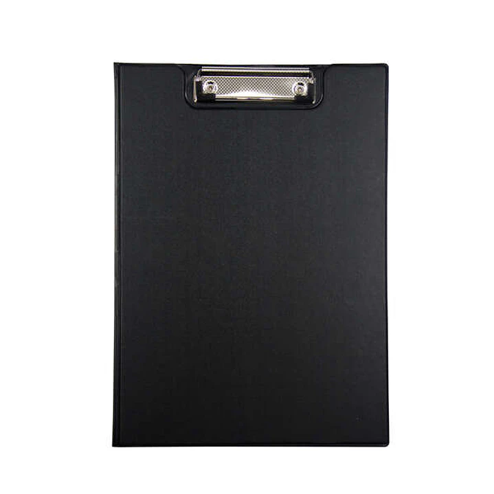 Dohe Carpeta A4 con Pinza de Presion - Tapa de Carton Forrado PVC Opaco - Bolsillo Interior - Color Negro 1