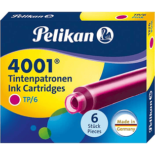 Pelikan Caja de 6 Cartuchos 4001 TP/6 - Tamaño Estandar - Color Rosa