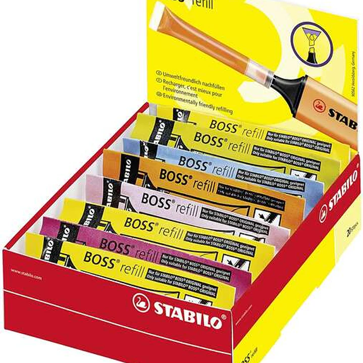 Stabilo Boss 70 Recarga de 3ml para Marcador Fluorescente - Tinta con Base de Agua - Colores Surtidos 1