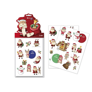 Bismark Pack con 2 Hojas de Pegatinas Papa Noel