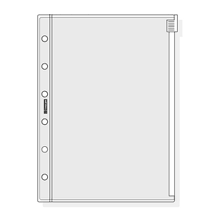 Finocam C371 Funda para Agendas Classic - Cierre de Cremallera - Formato 603 - 94x129x1mm - PVC - Color Gris Claro