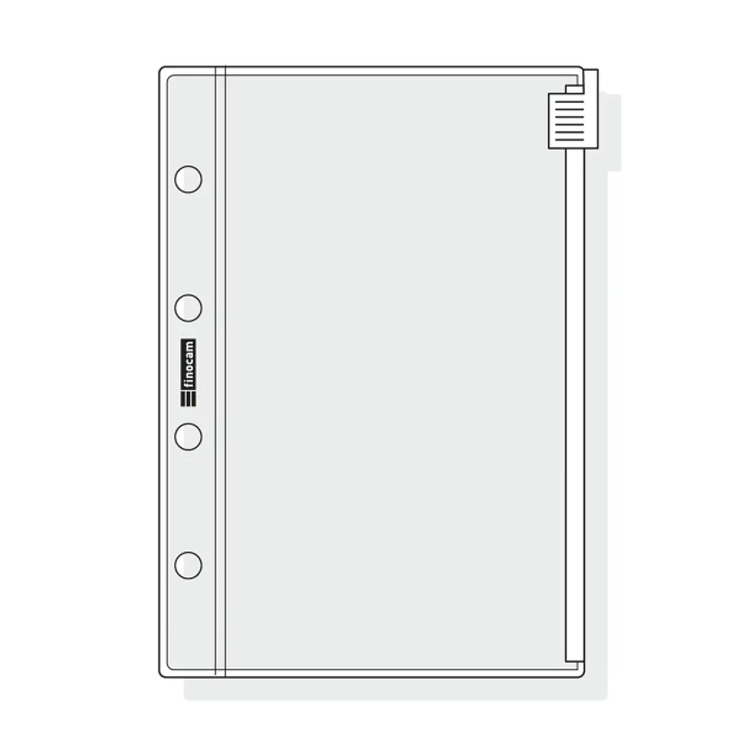 Finocam C171 Funda para Agendas Classic - Cierre de Cremallera - Formato 601 - 65x91x1mm - PVC - Color Gris Claro 1