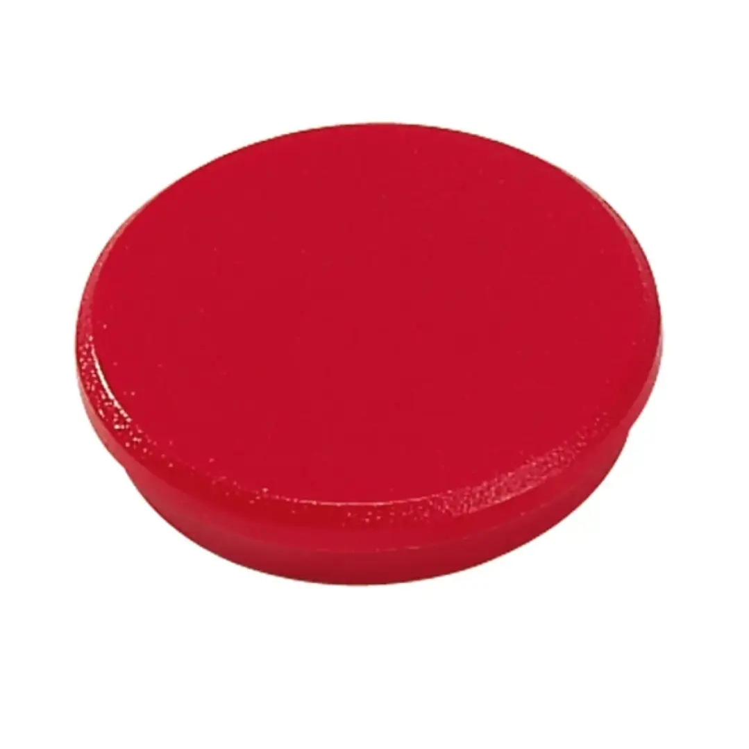 Dahle 95532 Pack de 10 Imanes para Pizarra Blanca - Diametro de 32mm - Color Rojo 1