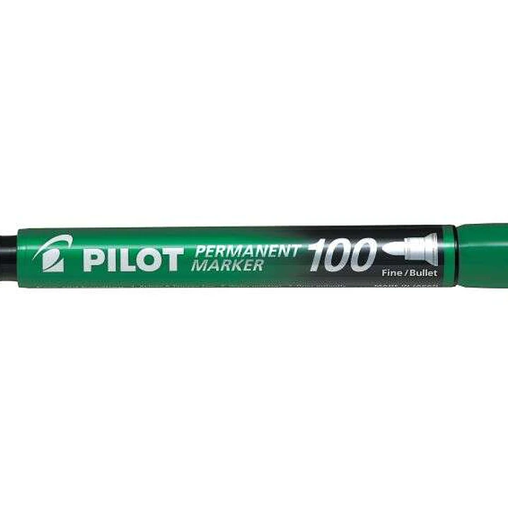 Pilot Rotulador Permanente 100 - Punta Fina de Bala 4,5mm - Trazo 1mm - Color Verde 1