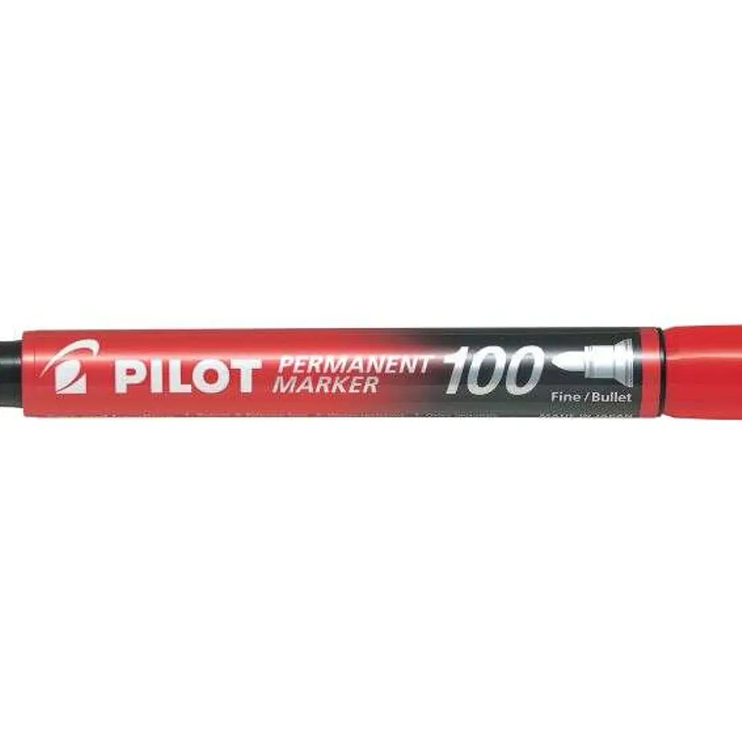 Pilot Rotulador Permanente 100 - Punta de Bala 4,5mm - Trazo 1mm - Color Rojo 1