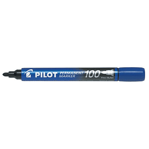 Pilot Rotulador Permanente 100 - Punta Fina de Bala 4,5mm - Trazo 1mm - Color Azul