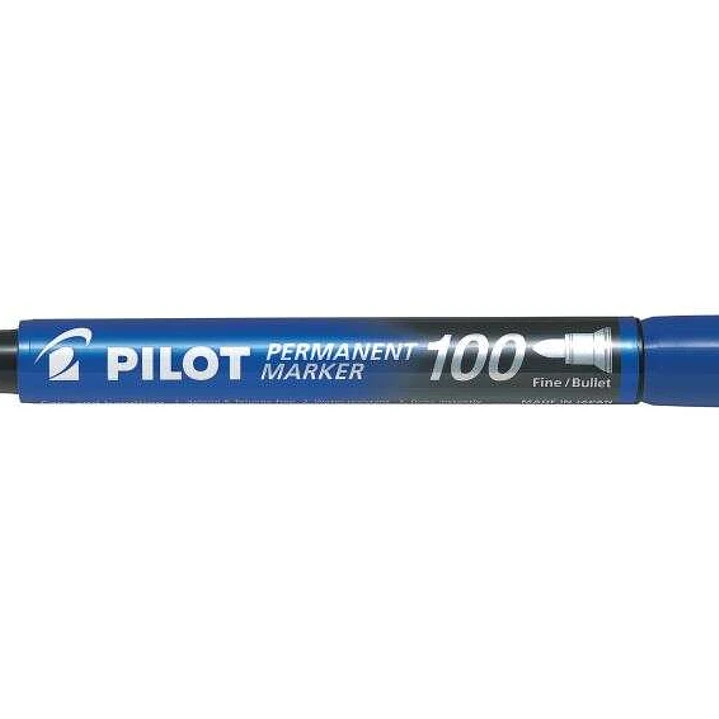 Pilot Rotulador Permanente 100 - Punta Fina de Bala 4,5mm - Trazo 1mm - Color Azul 1
