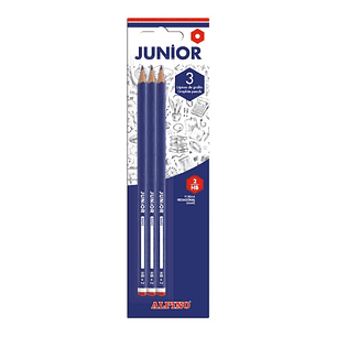 Alpino Junior Blister de 3 Lapices de Grafito HB con Cabecilla - Espacio para el Nombre