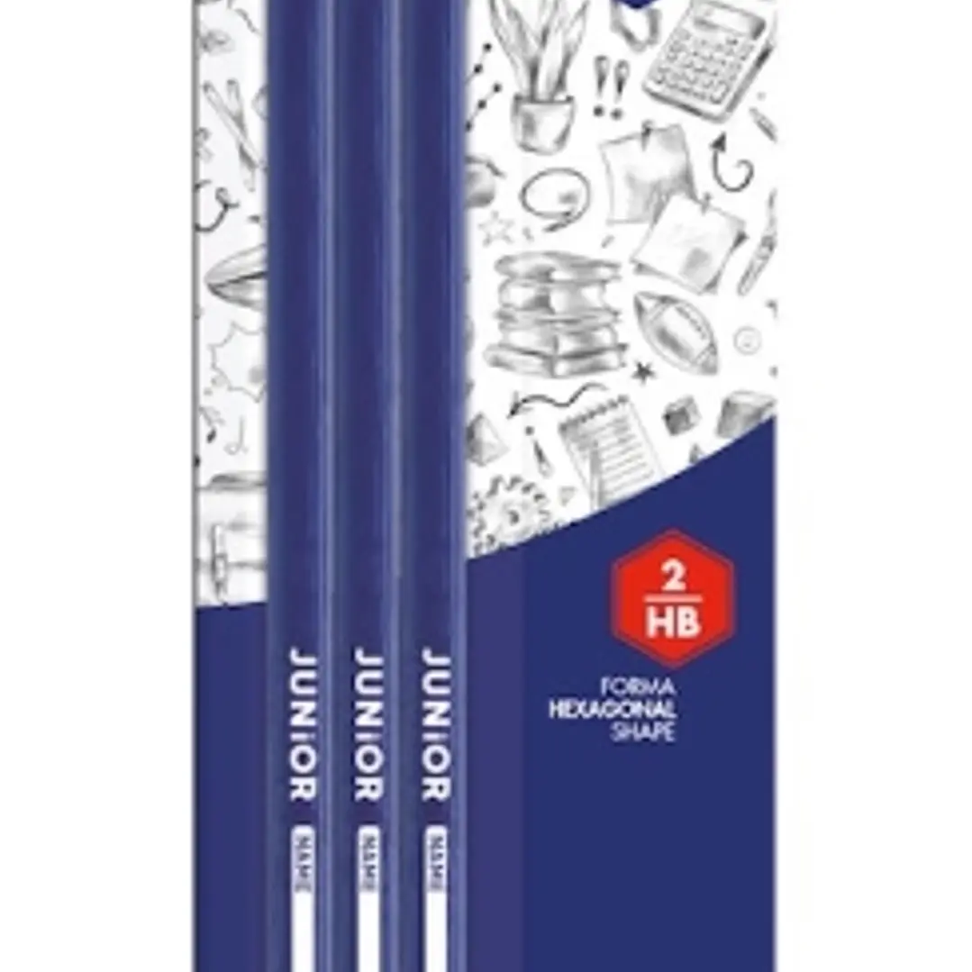 Alpino Junior Blister de 3 Lapices de Grafito HB con Cabecilla - Espacio para el Nombre 1