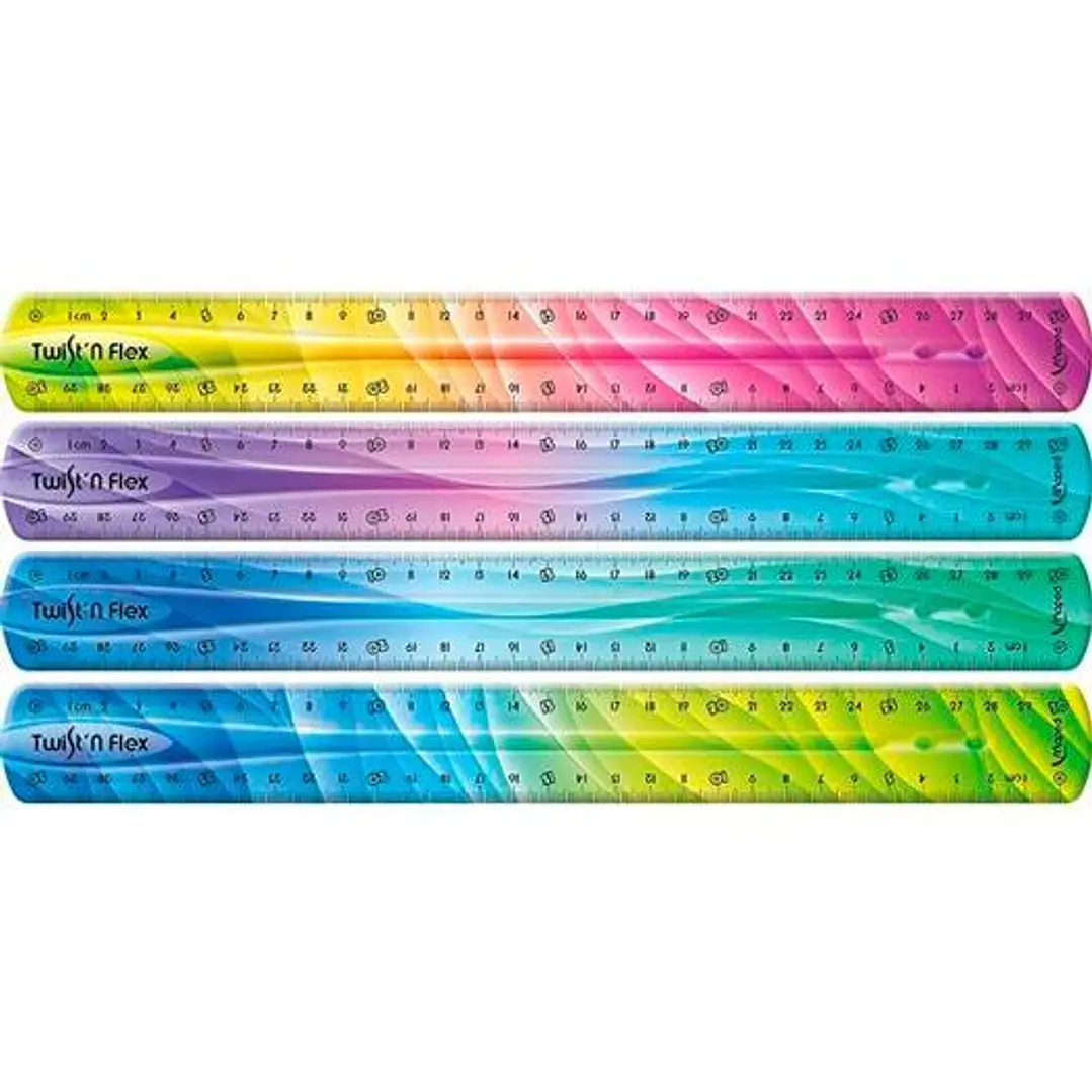 Maped Twist´n Flex Regla de Flexible 30cm - Irrompible - Doble Graduacion - Colores Degradados Aleatorios 1