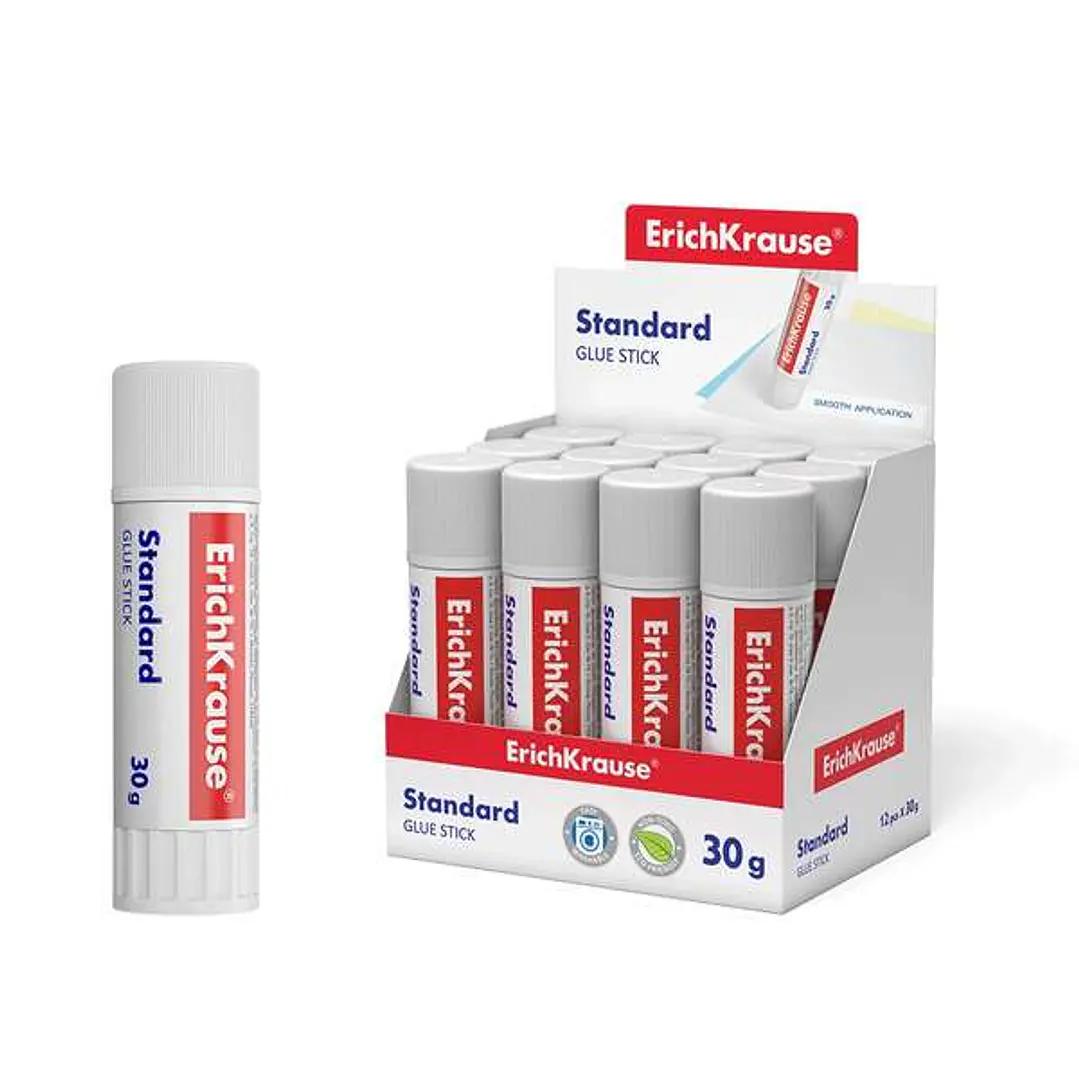 Erichkrause Standard Pegamento en Barra 30gr - Pegado Rapido y Confiable - Facil de Aclarar con Agua - Sin Disolventes - Apto para Papel, Carton y Fot 1