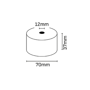 Oqonos Rollo de Papel Termico 37x70x12mm, Libre de BPA, FSC