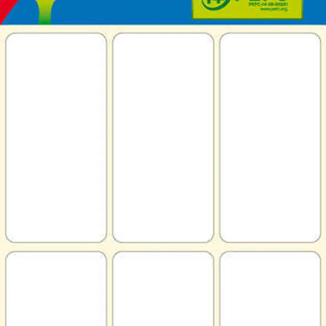 Apli Etiquetas Minibolsa Blancas 26.0 x 54.0mm 6 Hojas 1