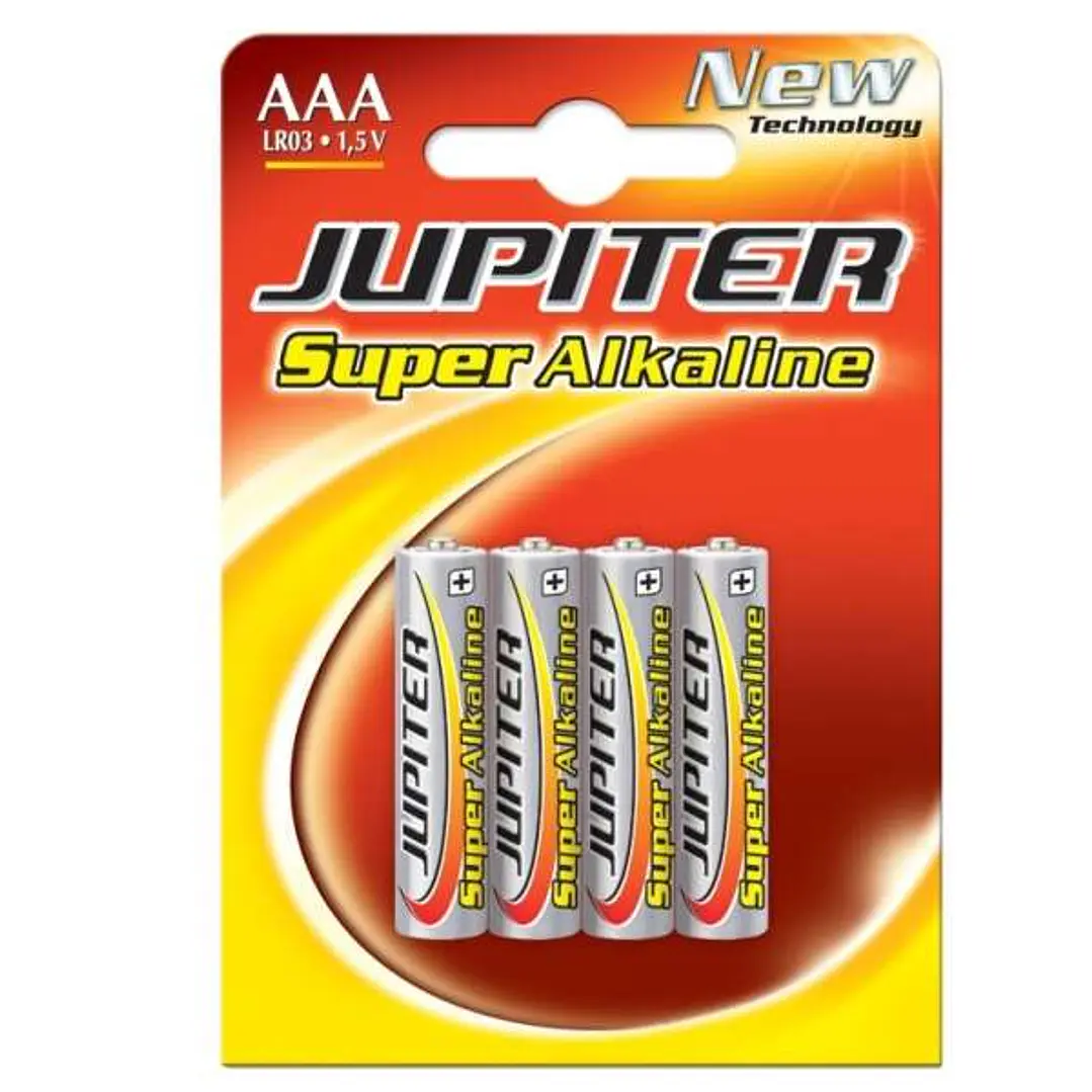 Jupiter Pack de 4 Pilas Alcalinas LR03 AAA - Alta Tecnologia - Fiabilidad - Elevado Rendimiento - Maximas Prestaciones 1