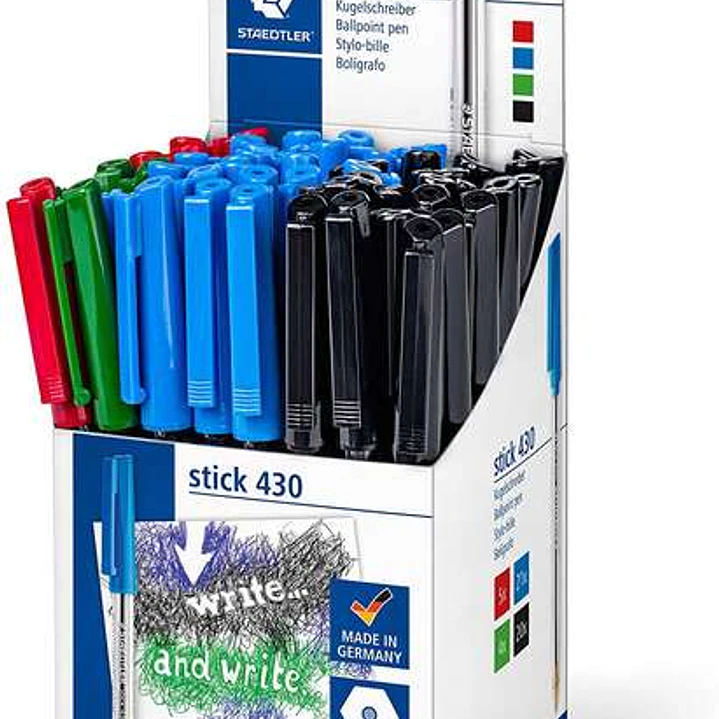 Staedtler Stick 430 Boligrafo de Bola Punta 0.35mm - Tinta Endeleble - Colores Surtidos 1