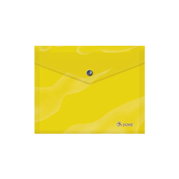 Dohe Sobre Portadocumentos A5 - Cierre de Broche - Polipropileno Opaco 150 Micras - Color Amarillo 1