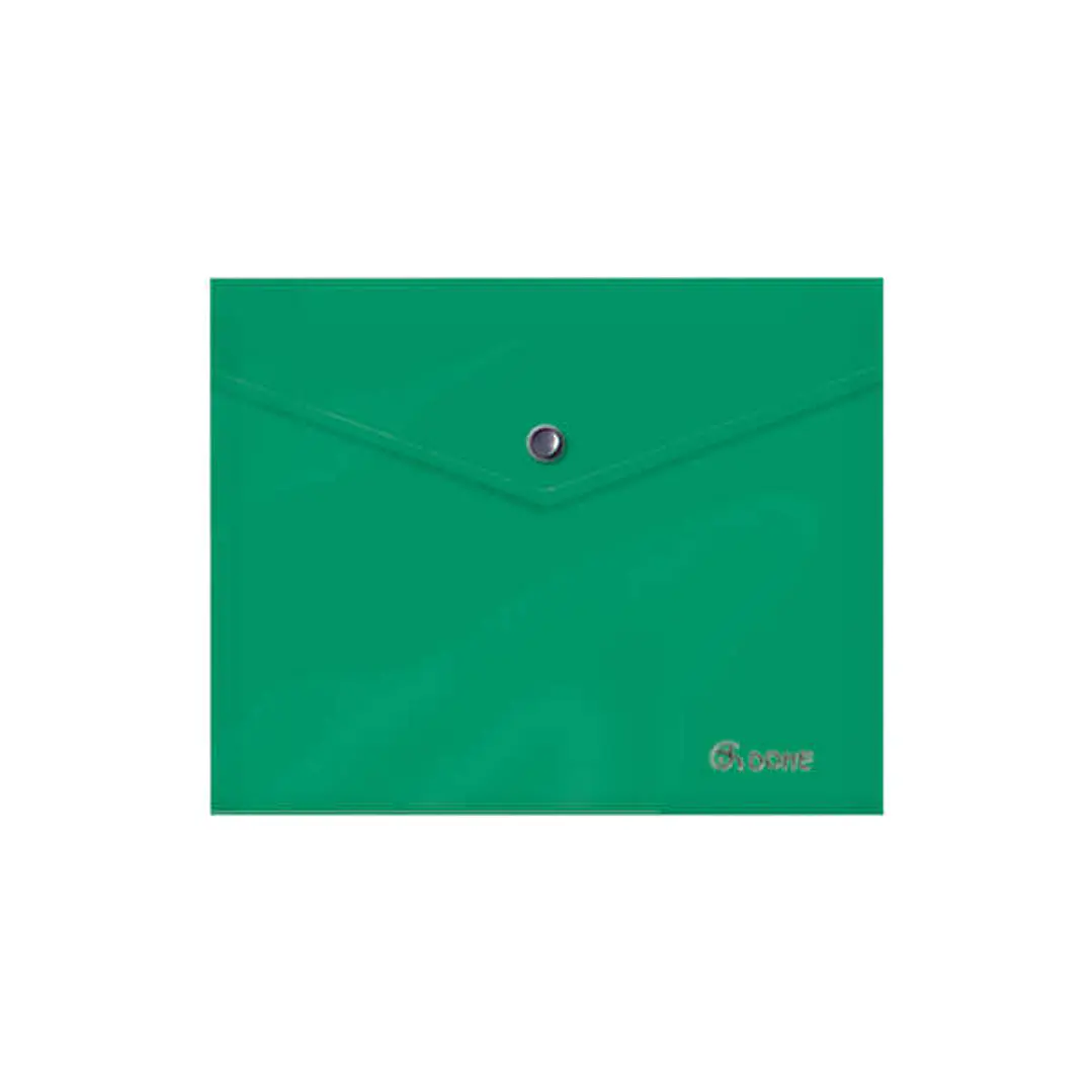 Dohe Sobre Portadocumentos A5 - Cierre de Broche - Polipropileno Opaco 150 Micras - Color Verde 1