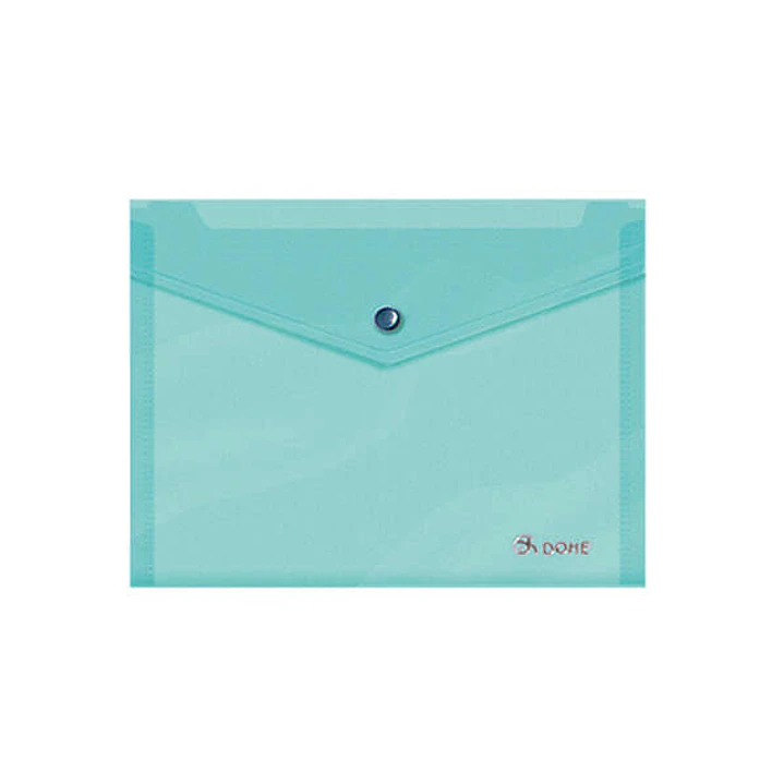 Dohe Sobre Portadocumentos A5 - Cierre de Broche - Polipropileno Translucido 150 Micras - Color Verde 1