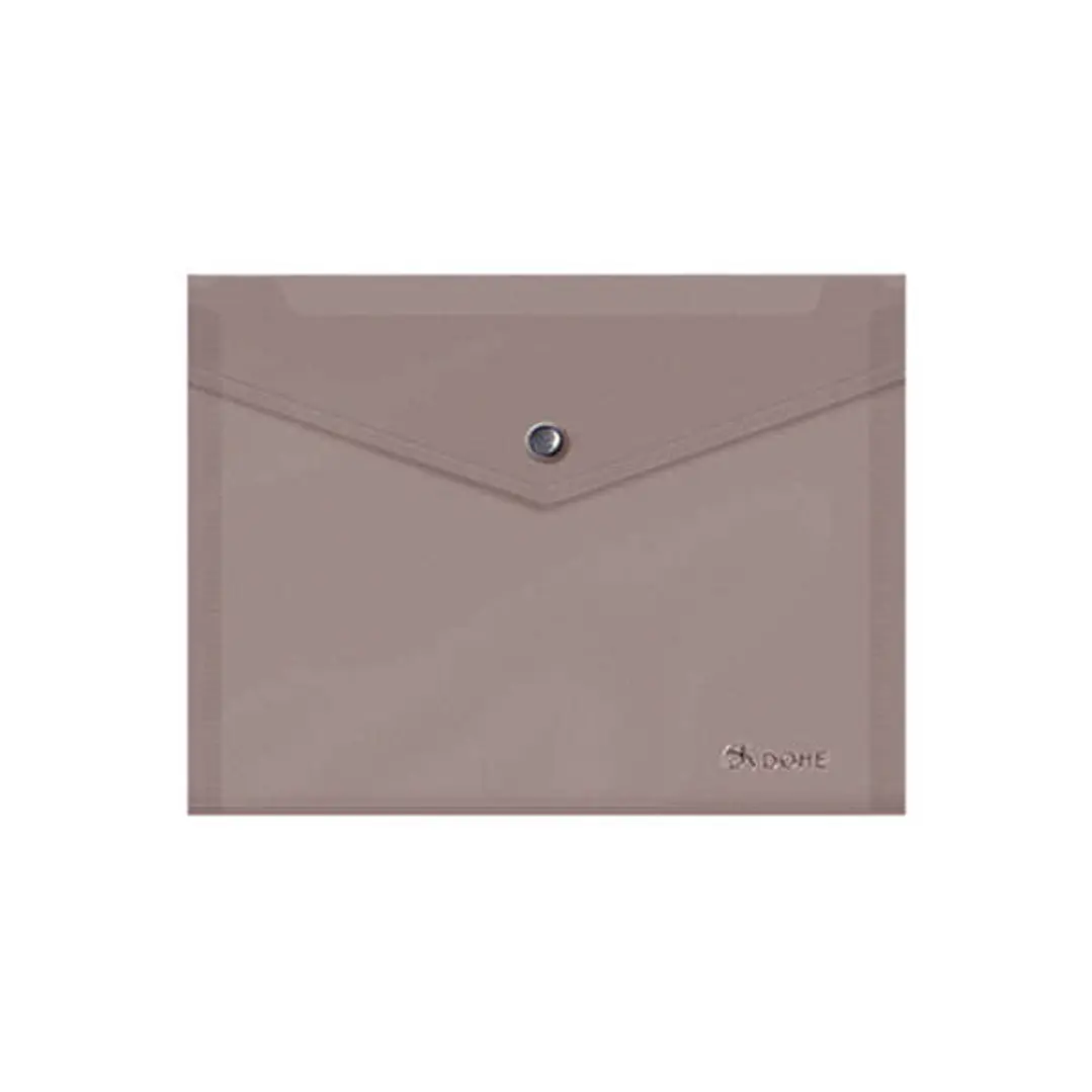 Dohe Sobre Portadocumentos A5 - Cierre de Broche - Polipropileno Translucido 150 Micras - Color Gris 1